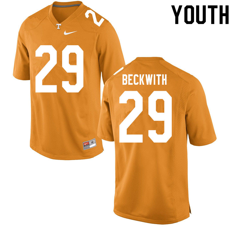Youth #29 Camryn Beckwith Tennessee Volunteers College Football Jerseys Sale-Orange - Click Image to Close